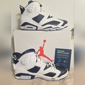 Air Jordan Retro 6 Olympics White/ Midnight Navy Size 13